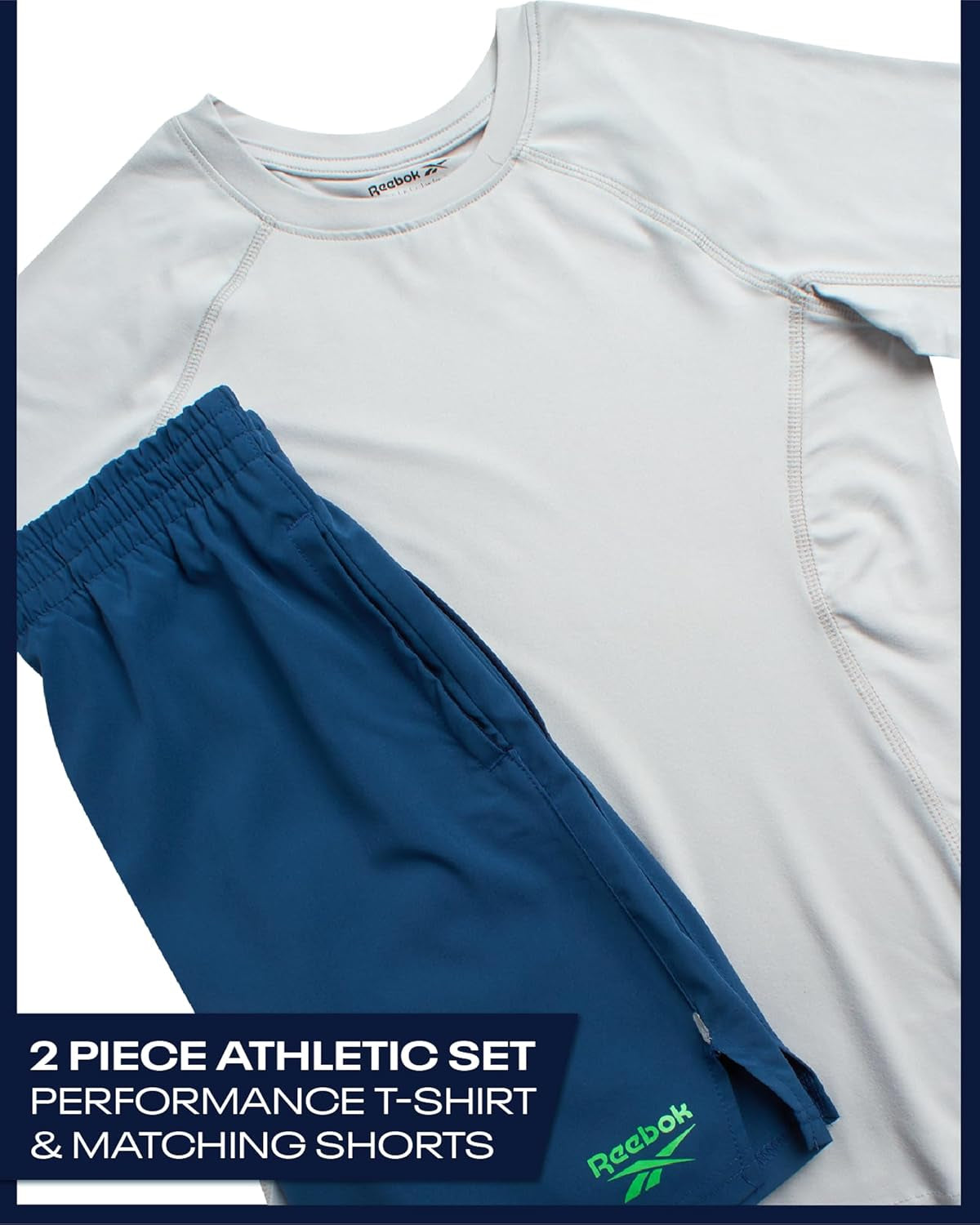 Boys' Active Shorts Set - 2 Piece Performance Short Sleeve T-Shirt and Woven Shorts with Compression Lining (8-12)