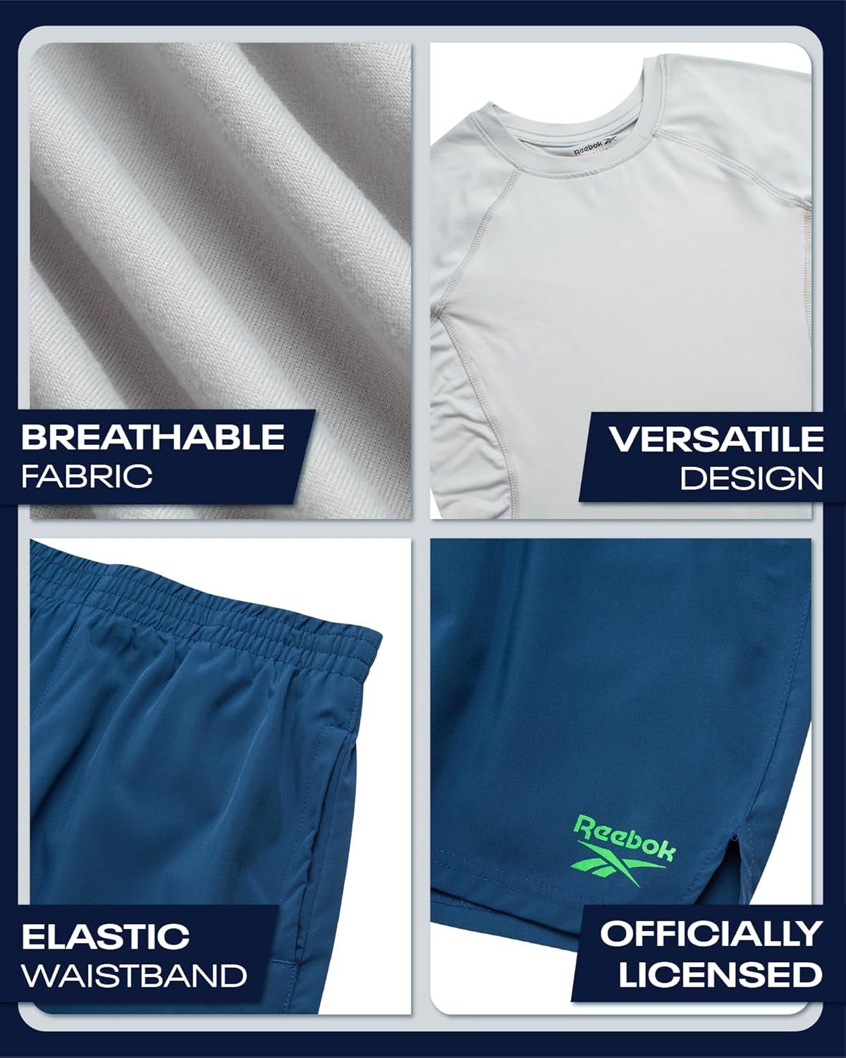 Boys' Active Shorts Set - 2 Piece Performance Short Sleeve T-Shirt and Woven Shorts with Compression Lining (8-12)